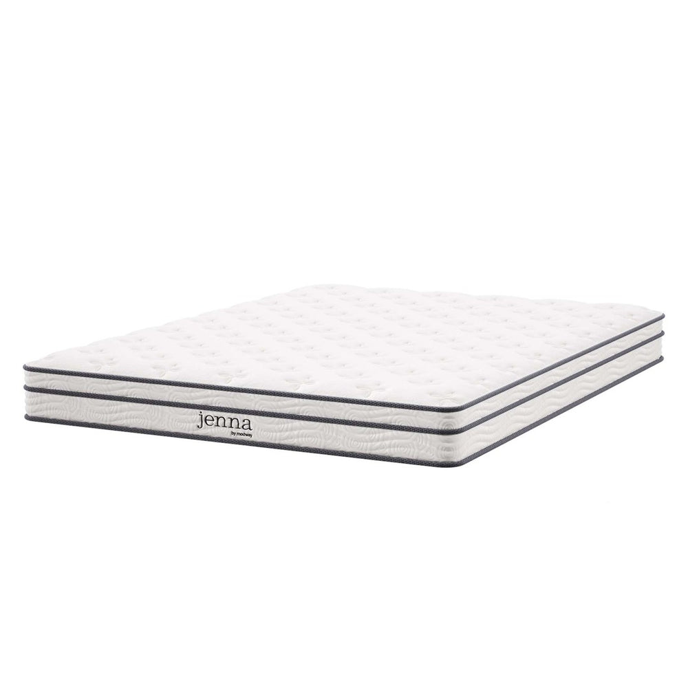 Modway Furniture Jenna 6" Innerspring and Foam Queen Mattress - Balanced Comfort, Pressure Relief & Easy Setup! MOD-7095-WHI