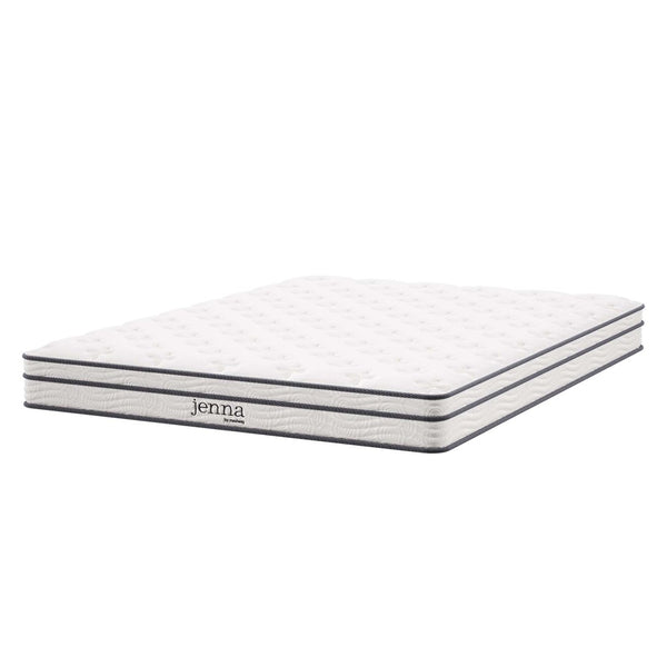 Modway Furniture Jenna 6" Innerspring and Foam Queen Mattress - Balanced Comfort, Pressure Relief & Easy Setup! MOD-7095-WHI