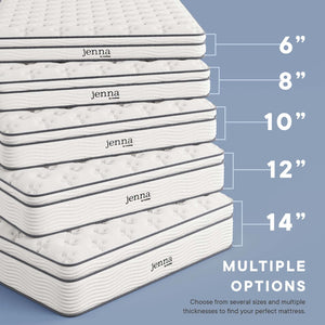 Modway Furniture Jenna 6" Innerspring and Foam Queen Mattress - Balanced Comfort, Pressure Relief & Easy Setup! MOD-7095-WHI