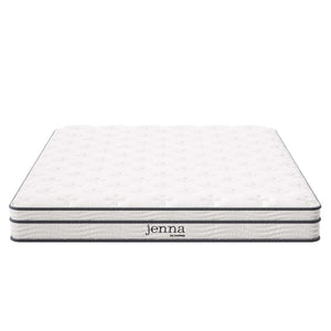 Modway Furniture Jenna 6" Innerspring and Foam Queen Mattress - Balanced Comfort, Pressure Relief & Easy Setup! MOD-7095-WHI