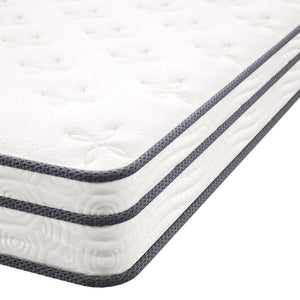Modway Furniture Jenna 6" Innerspring and Foam Queen Mattress - Balanced Comfort, Pressure Relief & Easy Setup! MOD-7095-WHI