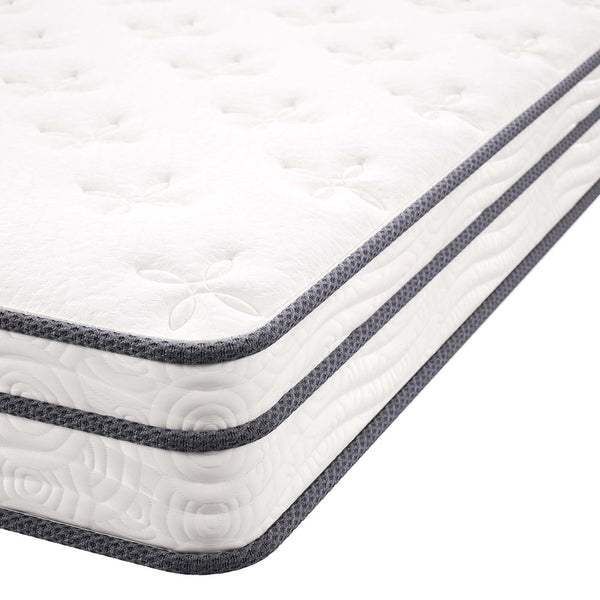 Modway Furniture Jenna 6" Innerspring and Foam Queen Mattress - Balanced Comfort, Pressure Relief & Easy Setup! MOD-7095-WHI