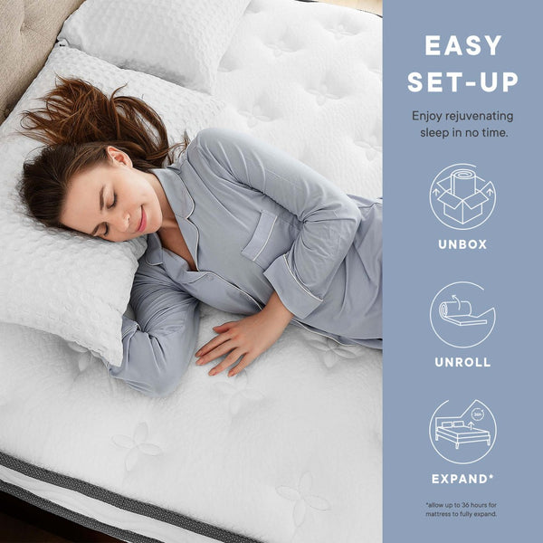 Modway Furniture Jenna King Mattress - 6" Innerspring & Foam for Ultimate Comfort, Support & Breathable Sleep Quality MOD-7096-WHI
