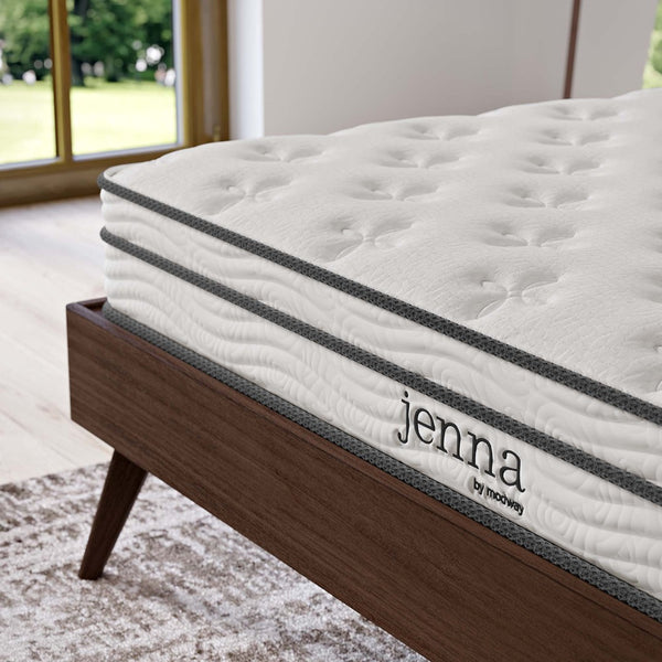 Modway Furniture Jenna King Mattress - 6" Innerspring & Foam for Ultimate Comfort, Support & Breathable Sleep Quality MOD-7096-WHI
