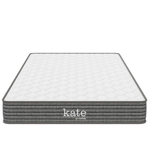 Modway Furniture Kate 6" Narrow Twin Mattress - Comfortable Spring & Foam Design for Kids, Guests, or Small Spaces MOD-7097-WHI