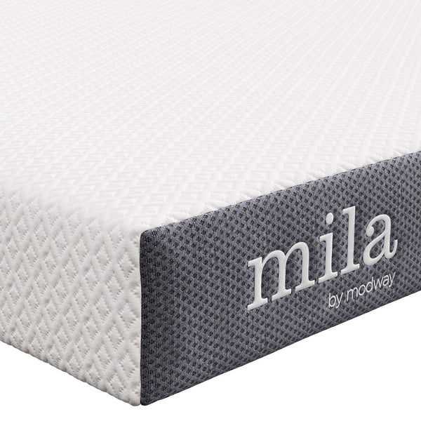 Modway Furniture Mila 5" Twin Memory Foam Mattress - Breathable, Compact, Supportive Sleep Solution for Kids & Guests MOD-7099-WHI