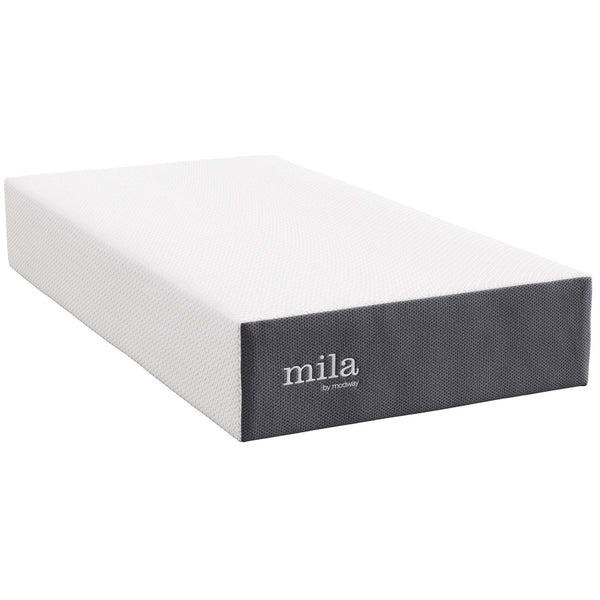 Modway Furniture Mila 12" Twin Memory Foam Mattress - Perfect for Kids' Rooms, Dorms & Guest Spaces, Easy Setup! MOD-7102-WHI