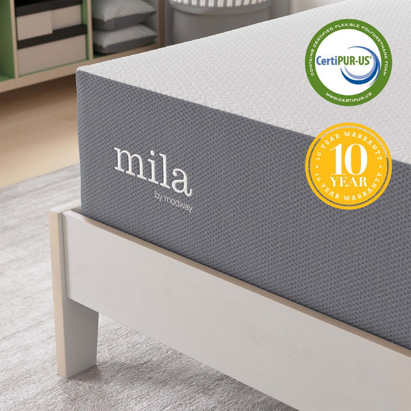 Modway Furniture Mila 12" Twin Memory Foam Mattress - Perfect for Kids' Rooms, Dorms & Guest Spaces, Easy Setup! MOD-7102-WHI