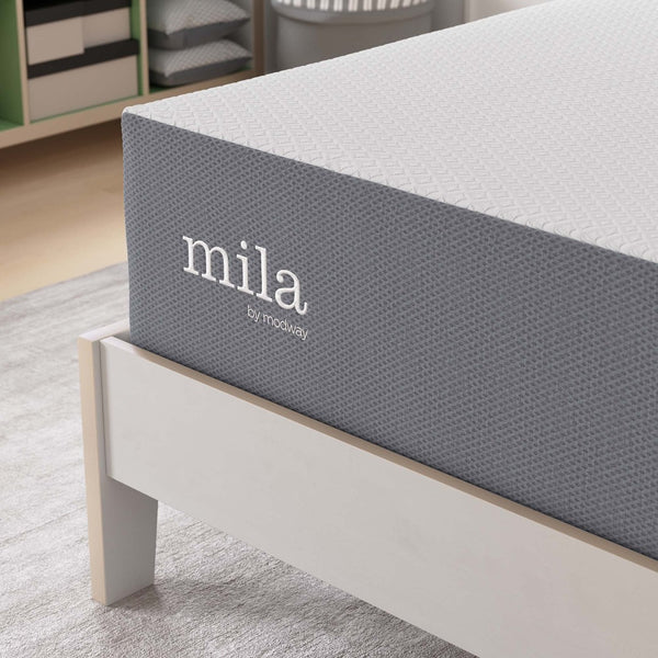 Modway Furniture Mila 12" Twin Memory Foam Mattress - Perfect for Kids' Rooms, Dorms & Guest Spaces, Easy Setup! MOD-7102-WHI