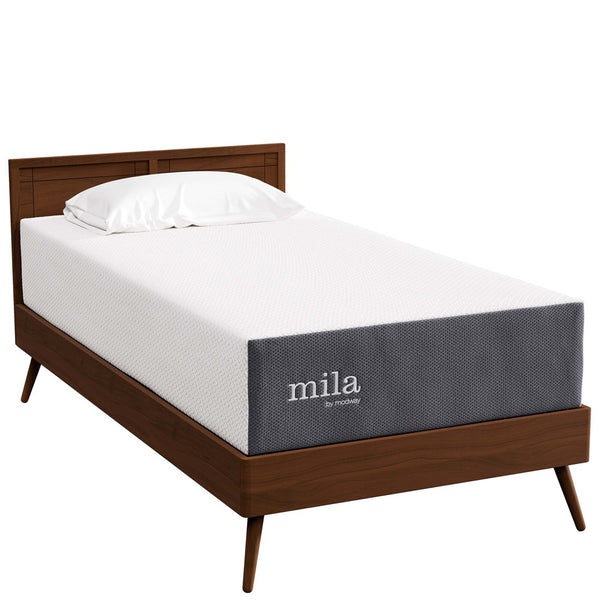 Modway Furniture Mila 12" Twin Memory Foam Mattress - Perfect for Kids' Rooms, Dorms & Guest Spaces, Easy Setup! MOD-7102-WHI