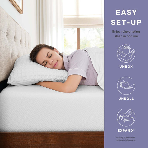 Modway Furniture Mila 12" Queen Mattress - Pressure-Relieving Memory Foam, Breathable Cover, Easy Setup & Support MOD-7104-WHI