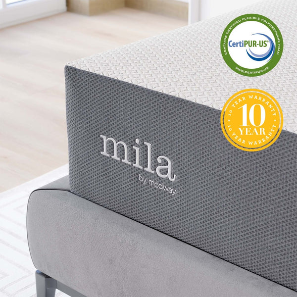 Modway Furniture Mila 12" Memory Foam California King Mattress - Cool, Comfortable Sleep with 10-Year Warranty! MOD-7106-WHI