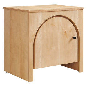 Modway Furniture Appia Arched Door Nightstand - Mid-Century Mango Wood with Storage for Bedroom or Living Room Use Oak MOD-7109-OAK