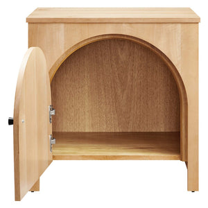 Modway Furniture Appia Arched Door Nightstand - Mid-Century Mango Wood with Storage for Bedroom or Living Room Use Oak MOD-7109-OAK