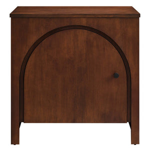 Modway Furniture Appia Arched Door Nightstand - Mid-Century Mango Wood with Storage for Bedroom or Living Room Use Walnut MOD-7109-WAL
