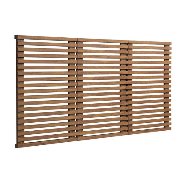 Modway Furniture Render Wall Mount Queen Headboard - Mid-Century Design with Slatted Paneling in Walnut Finish MOD-7110-WAL