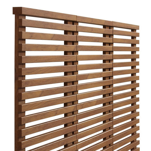 Modway Furniture Render Wall Mount Queen Headboard - Mid-Century Design with Slatted Paneling in Walnut Finish MOD-7110-WAL