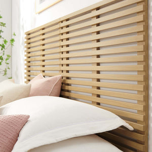 Modway Furniture Render Wall-Mount King Headboard - Mid-Century Design, Durable Construction, Space-Saving Elegance Oak MOD-7111-OAK