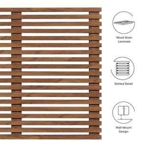 Modway Furniture Render Wall-Mount King Headboard - Mid-Century Design, Durable Construction, Space-Saving Elegance Walnut MOD-7111-WAL