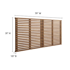 Modway Furniture Render Wall-Mount King Headboard - Mid-Century Design, Durable Construction, Space-Saving Elegance Walnut MOD-7111-WAL