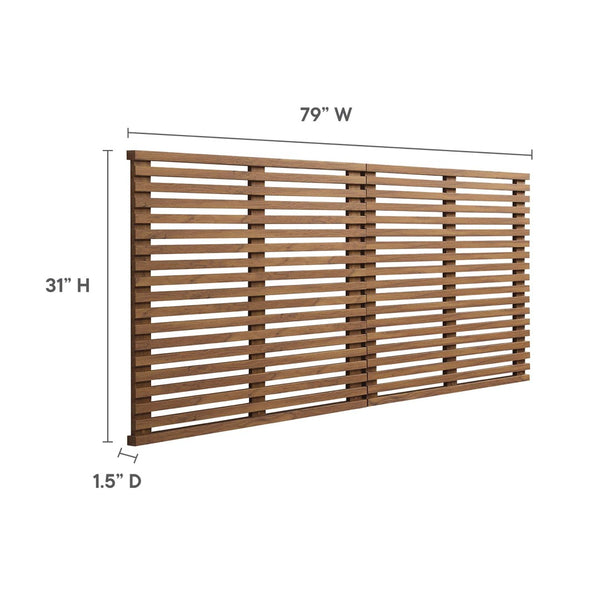Modway Furniture Render Wall-Mount King Headboard - Mid-Century Design, Durable Construction, Space-Saving Elegance Walnut MOD-7111-WAL