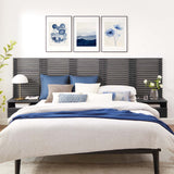 Modway Furniture Render Wall Mount Queen Headboard and Modern Nightstands Charcoal 15.5 x 115 x 43