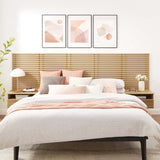 Modway Furniture Render Wall Mount Queen Headboard and Modern Nightstands Oak 15.5 x 115 x 43