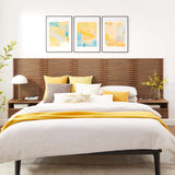 Modway Furniture Render Wall Mount Queen Headboard and Modern Nightstands Walnut 15.5 x 115 x 43