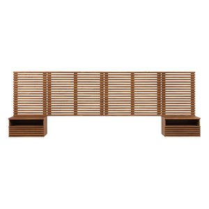 Modway Furniture Render Wall-Mount King Headboard & Floating Nightstands Set - Modern Mid-Century Style in Walnut MOD-7117-WAL