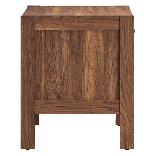 Modway Furniture Capri Wood Grain Nightstand by Modway - Stylish Mid-Century Modern Design with Practical Storage Solutions MOD-7118-WAL