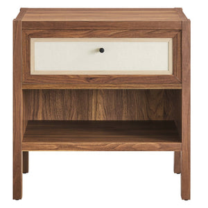 Modway Furniture Capri Wood Grain Nightstand by Modway - Stylish Mid-Century Modern Design with Practical Storage Solutions MOD-7118-WAL