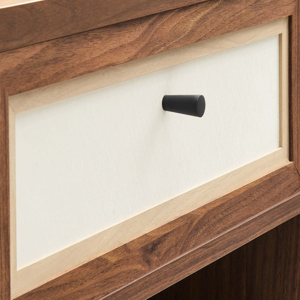 Modway Furniture Capri Wood Grain Nightstand by Modway - Stylish Mid-Century Modern Design with Practical Storage Solutions MOD-7118-WAL