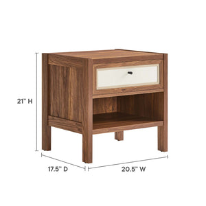 Modway Furniture Capri Wood Grain Nightstand by Modway - Stylish Mid-Century Modern Design with Practical Storage Solutions MOD-7118-WAL