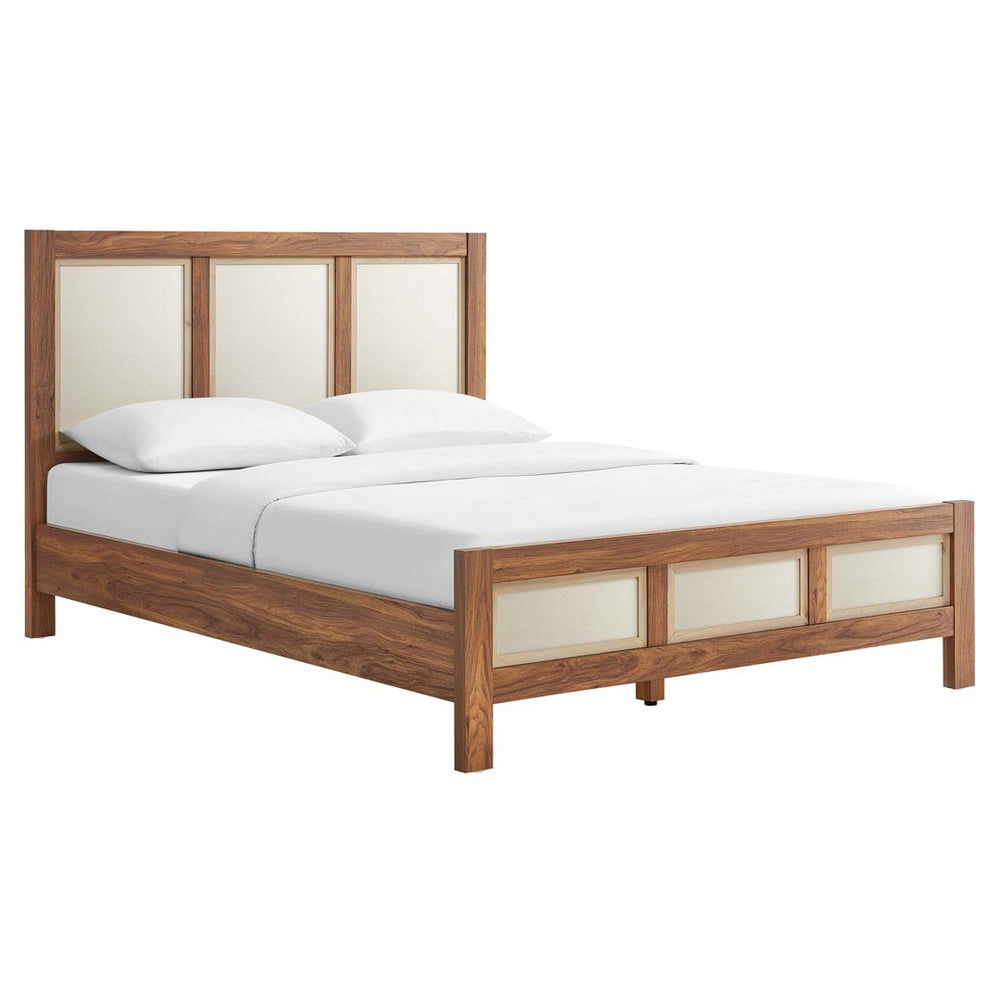 Modway Furniture Capri Queen Platform Bed - Mid-Century Modern Wood Grain Design with Sturdy LVL Support, Walnut Finish MOD-7119-WAL