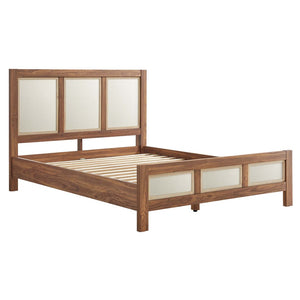 Modway Furniture Capri Queen Platform Bed - Mid-Century Modern Wood Grain Design with Sturdy LVL Support, Walnut Finish MOD-7119-WAL