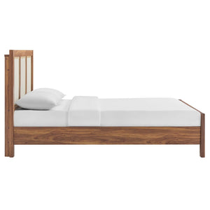 Modway Furniture Capri Queen Platform Bed - Mid-Century Modern Wood Grain Design with Sturdy LVL Support, Walnut Finish MOD-7119-WAL