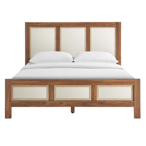 Modway Furniture Capri Queen Platform Bed - Mid-Century Modern Wood Grain Design with Sturdy LVL Support, Walnut Finish MOD-7119-WAL