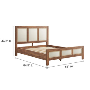 Modway Furniture Capri Queen Platform Bed - Mid-Century Modern Wood Grain Design with Sturdy LVL Support, Walnut Finish MOD-7119-WAL