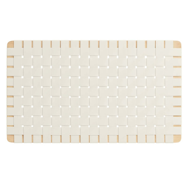 Modway Furniture Sparta Weave Wall-Mount Vegan Leather Twin Headboard by Modway – Stylish, Space-Saving Design for Modern Rooms Natural Beige MOD-7120-NAT-BEI