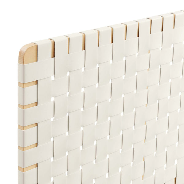 Modway Furniture Sparta Weave Wall-Mount Vegan Leather Twin Headboard by Modway – Stylish, Space-Saving Design for Modern Rooms Natural Beige MOD-7120-NAT-BEI