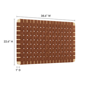 Modway Furniture Sparta Weave Wall-Mount Vegan Leather Twin Headboard by Modway – Stylish, Space-Saving Design for Modern Rooms Natural Brown MOD-7120-NAT-BRN