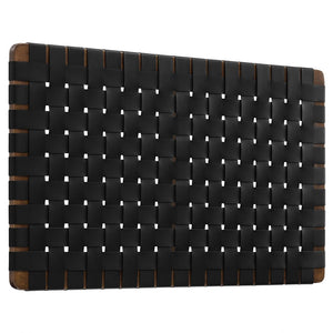 Modway Furniture Sparta Weave Wall-Mount Vegan Leather Twin Headboard by Modway – Stylish, Space-Saving Design for Modern Rooms Walnut Black MOD-7120-WAL-BLK