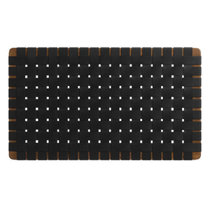 Modway Furniture Sparta Weave Wall-Mount Vegan Leather Twin Headboard by Modway – Stylish, Space-Saving Design for Modern Rooms Walnut Black MOD-7120-WAL-BLK