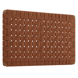 Modway Furniture Sparta Weave Wall-Mount Vegan Leather Twin Headboard by Modway – Stylish, Space-Saving Design for Modern Rooms Walnut Brown MOD-7120-WAL-BRN