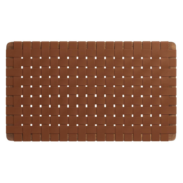 Modway Furniture Sparta Weave Wall-Mount Vegan Leather Twin Headboard by Modway – Stylish, Space-Saving Design for Modern Rooms Walnut Brown MOD-7120-WAL-BRN