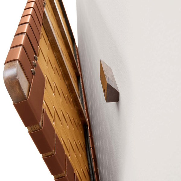 Modway Furniture Sparta Weave Wall-Mount Vegan Leather Twin Headboard by Modway – Stylish, Space-Saving Design for Modern Rooms Walnut Brown MOD-7120-WAL-BRN