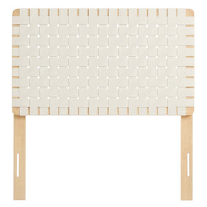 Modway Furniture Sparta Weave Vegan Leather Twin Headboard by Modway - Modern Design for Stylish Bedroom Spaces Natural Beige MOD-7121-NAT-BEI