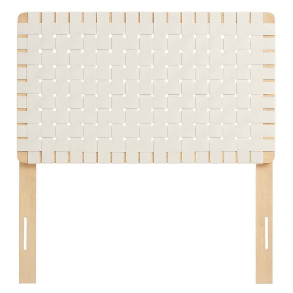 Modway Furniture Sparta Weave Vegan Leather Twin Headboard by Modway - Modern Design for Stylish Bedroom Spaces Natural Beige MOD-7121-NAT-BEI
