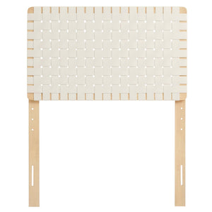 Modway Furniture Sparta Weave Vegan Leather Twin Headboard by Modway - Modern Design for Stylish Bedroom Spaces Natural Beige MOD-7121-NAT-BEI