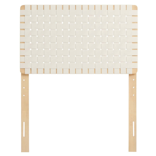 Modway Furniture Sparta Weave Vegan Leather Twin Headboard by Modway - Modern Design for Stylish Bedroom Spaces Natural Beige MOD-7121-NAT-BEI